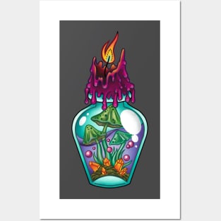 Spooky witch mushroom potion poison bottle Posters and Art